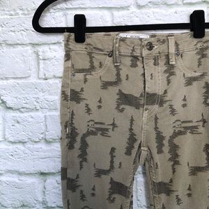 Free People Green Long & Lean High Waist Size 24